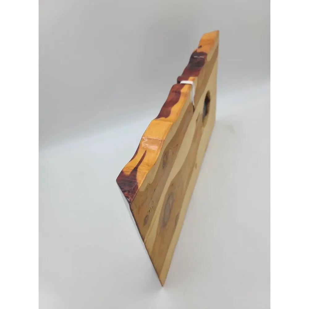 Vintage Lacquered Wood Religious Wall Clock Holographic 